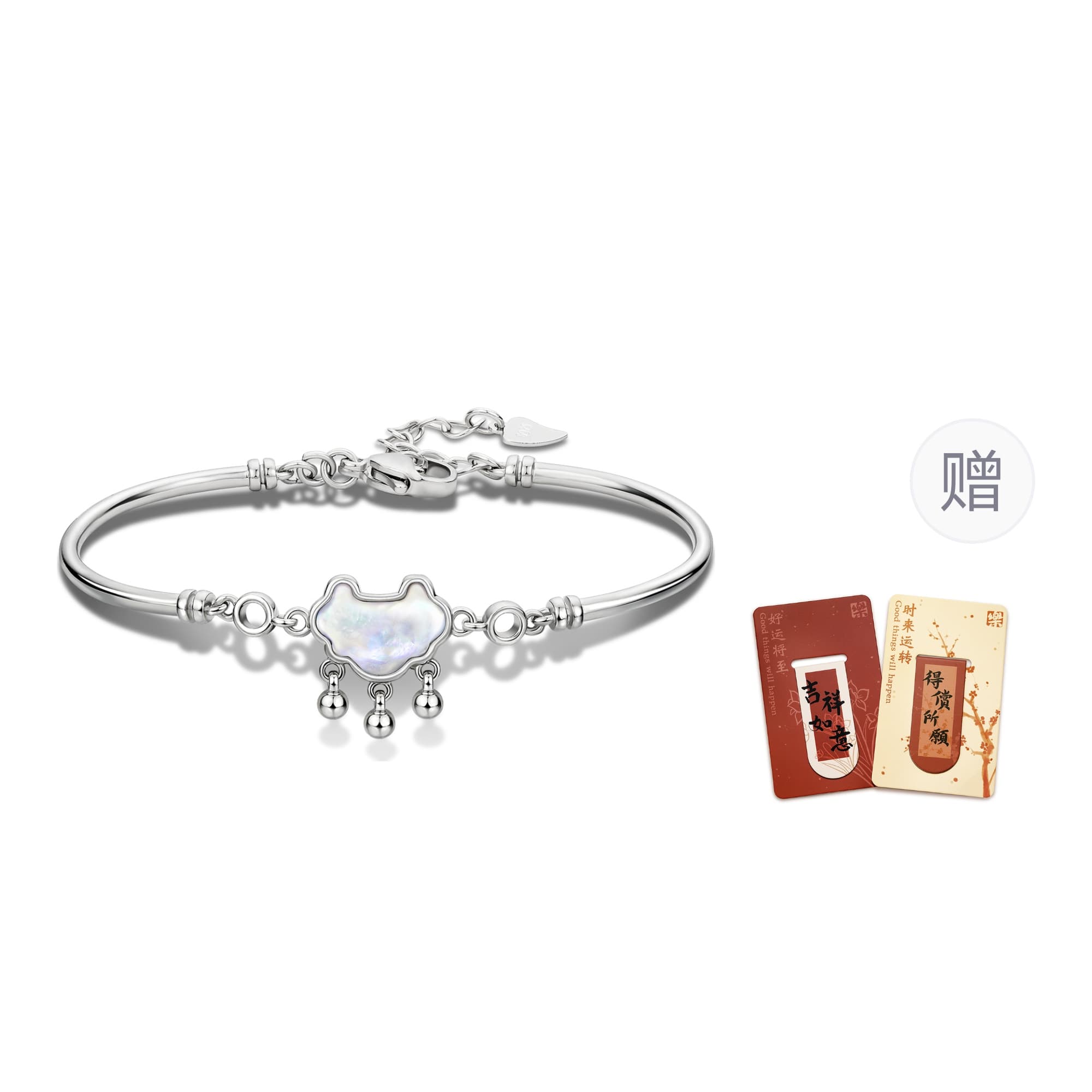 STYLEJING Mother Of Pearl 925 Sterling Silver Bangles Women's