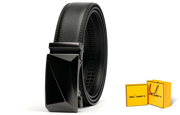 FREE RABBITⅡ Ремень с автоматической пряжкой с 3D-эффектом, деловой модный мужской ремень, черный