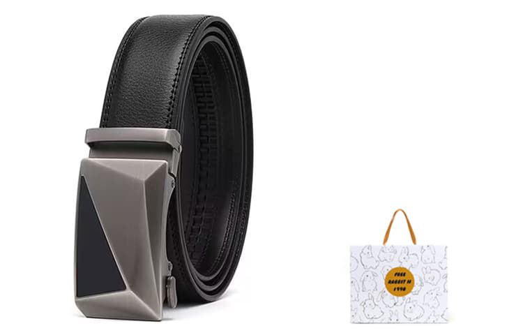 FREE RABBITⅡ Ремень с автоматической пряжкой с 3D-эффектом, деловой модный мужской ремень, черный