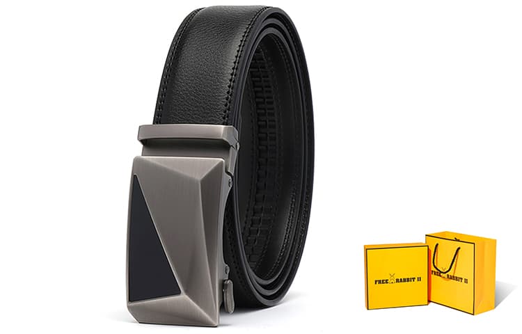 FREE RABBITⅡ Ремень с автоматической пряжкой с 3D-эффектом, деловой модный мужской ремень, черный