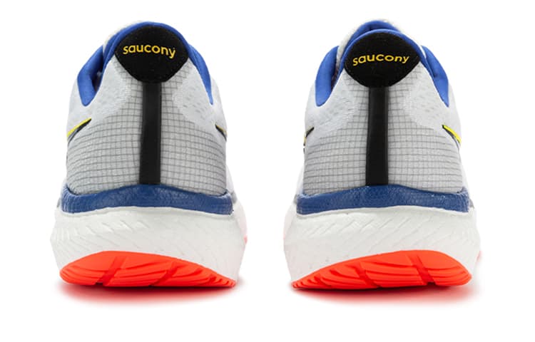 Saucony Triumph 19 амортизирующие, противоскользящие и износостойкие, низкие кроссовки для спринта, мужские белые, синие, красные