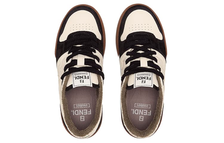 Женские кроссовки FENDI с круглым носком на шнуровке