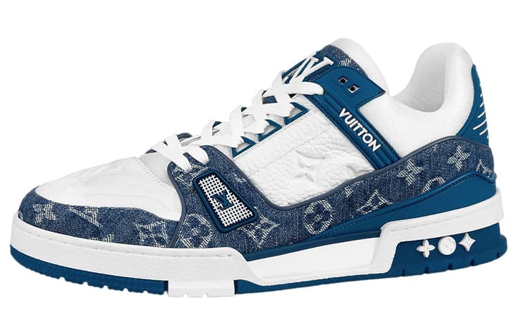 LOUIS VUITTON Trainer White Blue