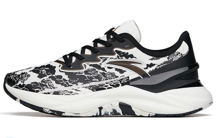 Anta Tron 2.0 Cushioned Anti-Slip Wear-Resistant Breathable Lightweight Low-Top Running Shoes Men's Black White