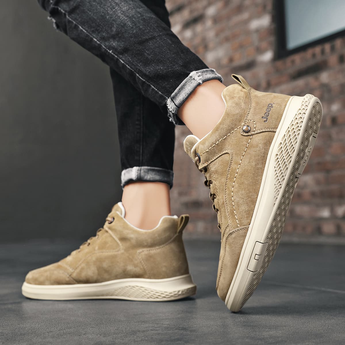 Туфли для скейтборда Jeep Low-Top, мужские, цвета хаки