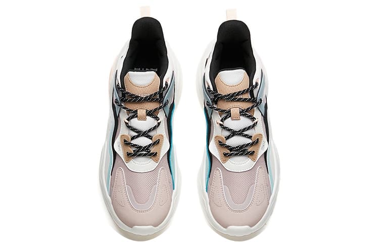 ANTA Массивные кроссовки Женские низкие кеды Серый лотос/Белый слоновой кости/Черный