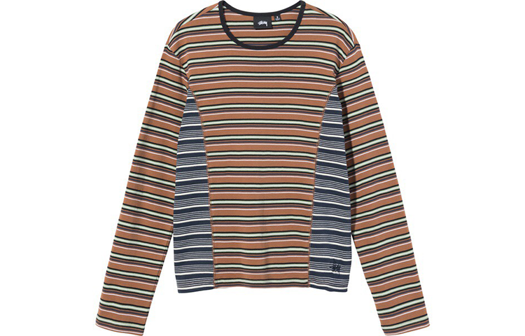 Stussy с длинными рукавами в смешанную полоску, 'Оранжевый'