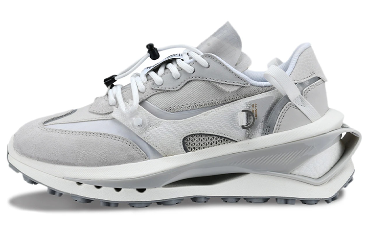 LiNing Cushioned Anti-Slip Wear-Resistant Breathable Lightweight Low-Top Sports Casual Shoes Women's Antarctic Gray