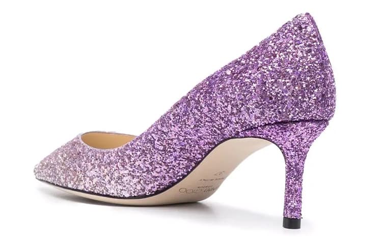 Jimmy Choo ROMY Женские туфли на тонком каблуке на высоком каблуке 6 см, белые, фиолетовые с градиентом