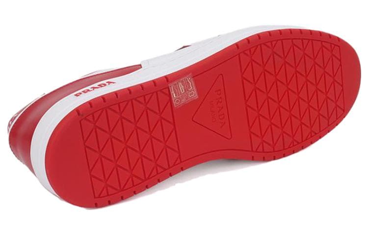 Кожаные кроссовки PRADA Downtown красные