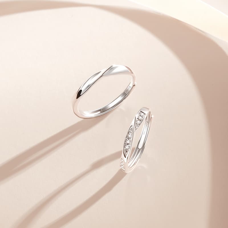 FANCI S925 Серебро с драгоценными камнями Пара колец унисекс