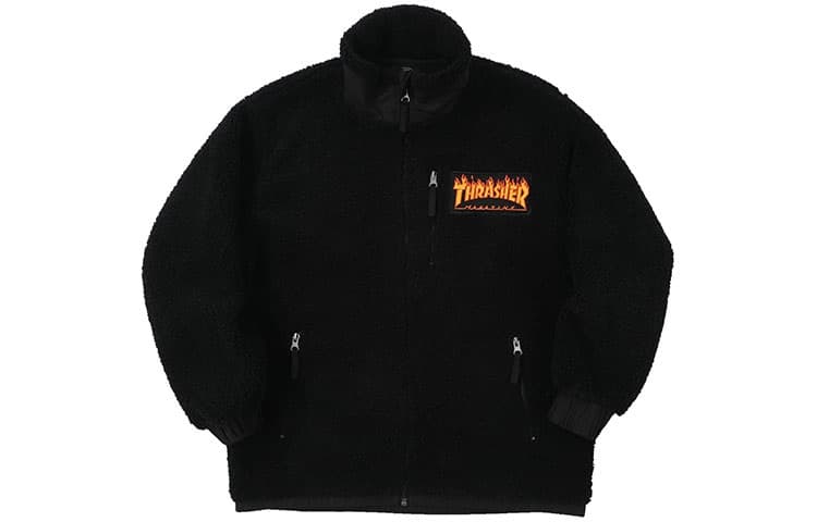 Thrasher Velvet Jackets Unisex Black