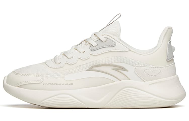 Anta Lingyun Cushioning Slip Resistant Abrasion Resistant Breathable Low Top Sprint Running Shoes Women's White Gray