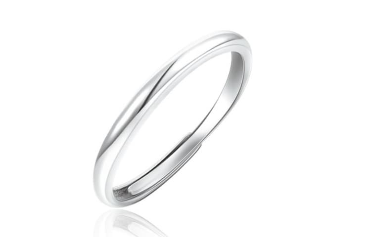 SIMPLE JOYS Серебряные кольца S925 унисекс, 2 шт. в упаковке, 1 пара, серебристый+белый