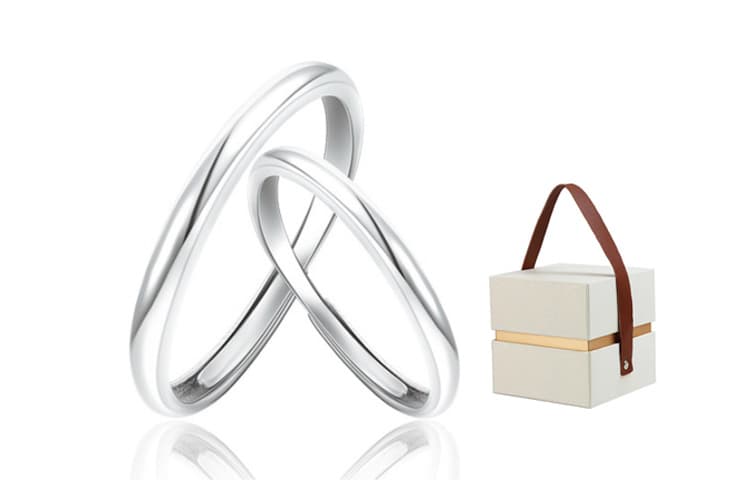 SIMPLE JOYS Серебряные кольца S925 унисекс, 2 шт. в упаковке, 1 пара, серебристый+белый