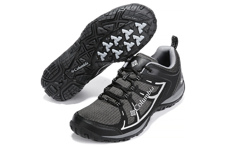 Мужские треккинговые туфли Columbia с амортизацией, износостойкие, водонепроницаемые, низкие, черные