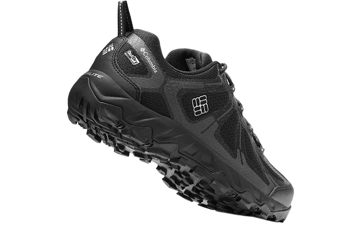 Мужские низкие походные туфли Columbia с амортизацией, устойчивостью к истиранию и водонепроницаемости, черные