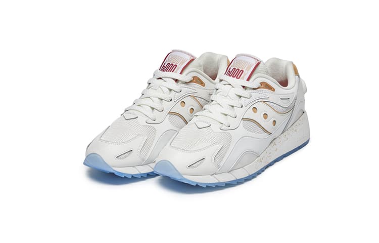 Saucony Shadow 6000 износостойкие повседневные кроссовки с низким верхом унисекс белое золото