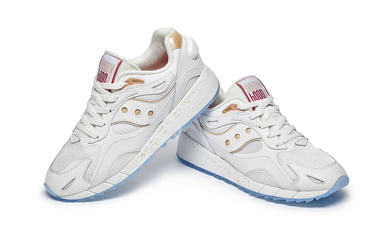 Saucony Shadow 6000 износостойкие повседневные кроссовки с низким верхом унисекс белое золото