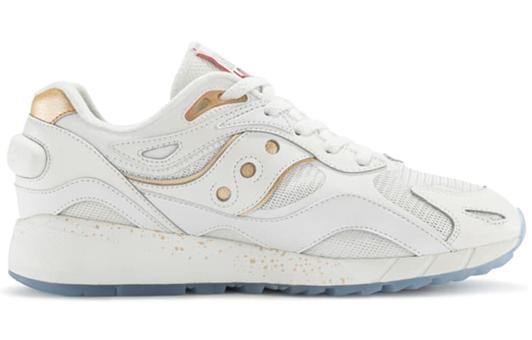 Saucony Shadow 6000 износостойкие повседневные кроссовки с низким верхом унисекс белое золото