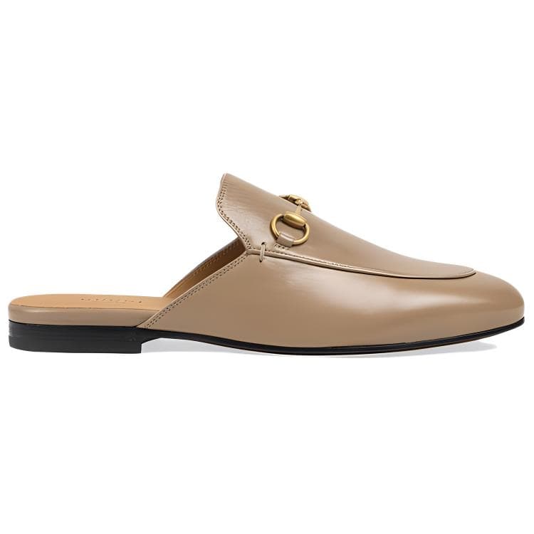 GUCCI Princetown Тапочки коричневые кожаные женские