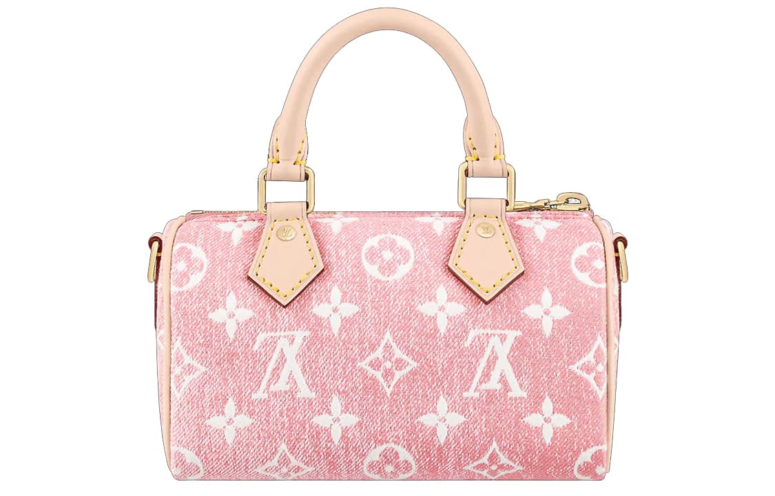 LOUIS VUITTON Nano Speedy Джинсовый жаккардовый розовый