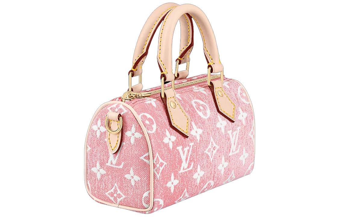 LOUIS VUITTON Nano Speedy Джинсовый жаккардовый розовый