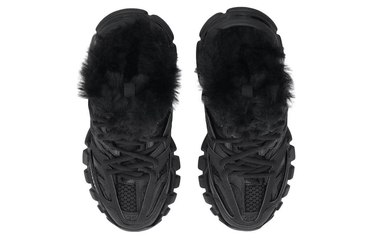 Спортивные мюли Balenciaga из искусственного меха, черные