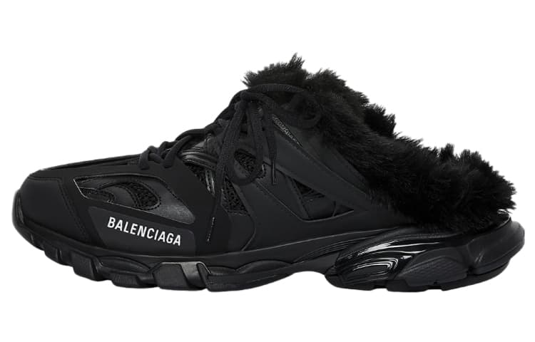 Balenciaga Track Mule Faux Fur Black