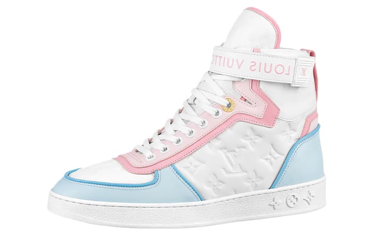 LOUIS VUITTON Boombox Ankle Sneakers 'White Monogram With Pink And Blue' Women's