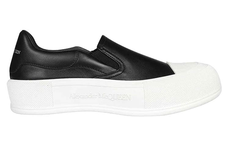 Женские плимсоллы Alexander McQueen Deck Skate, черно-белые