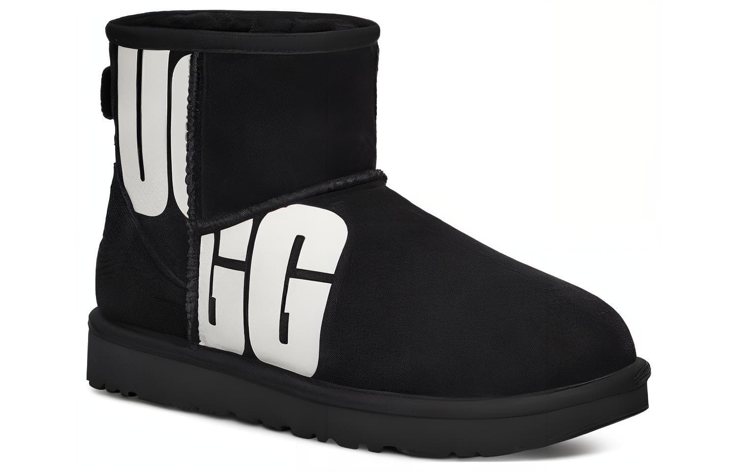 Женские ботинки UGG Mini Broken Logo, черно-белые