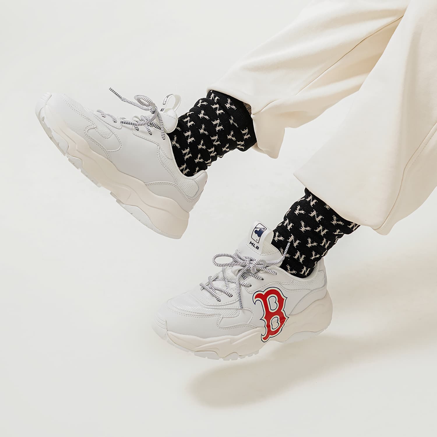 MLB Big Ball Chunky Boston Red Sox Износостойкие легкие кроссовки на массивной подошве, увеличивающие рост, унисекс, красные