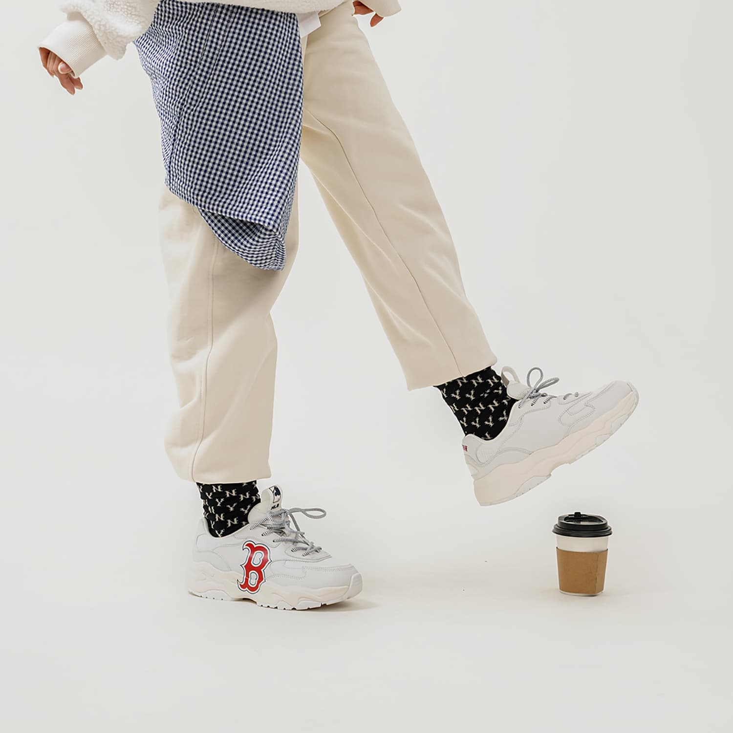 MLB Big Ball Chunky Boston Red Sox Износостойкие легкие кроссовки на массивной подошве, увеличивающие рост, унисекс, красные