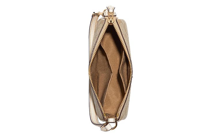 COACH Nolita 19, парусиновая сумка с покрытием и шагреневой кожей, сумка на запястье, клатч, маленький размер, женский, цвет хаки, белый