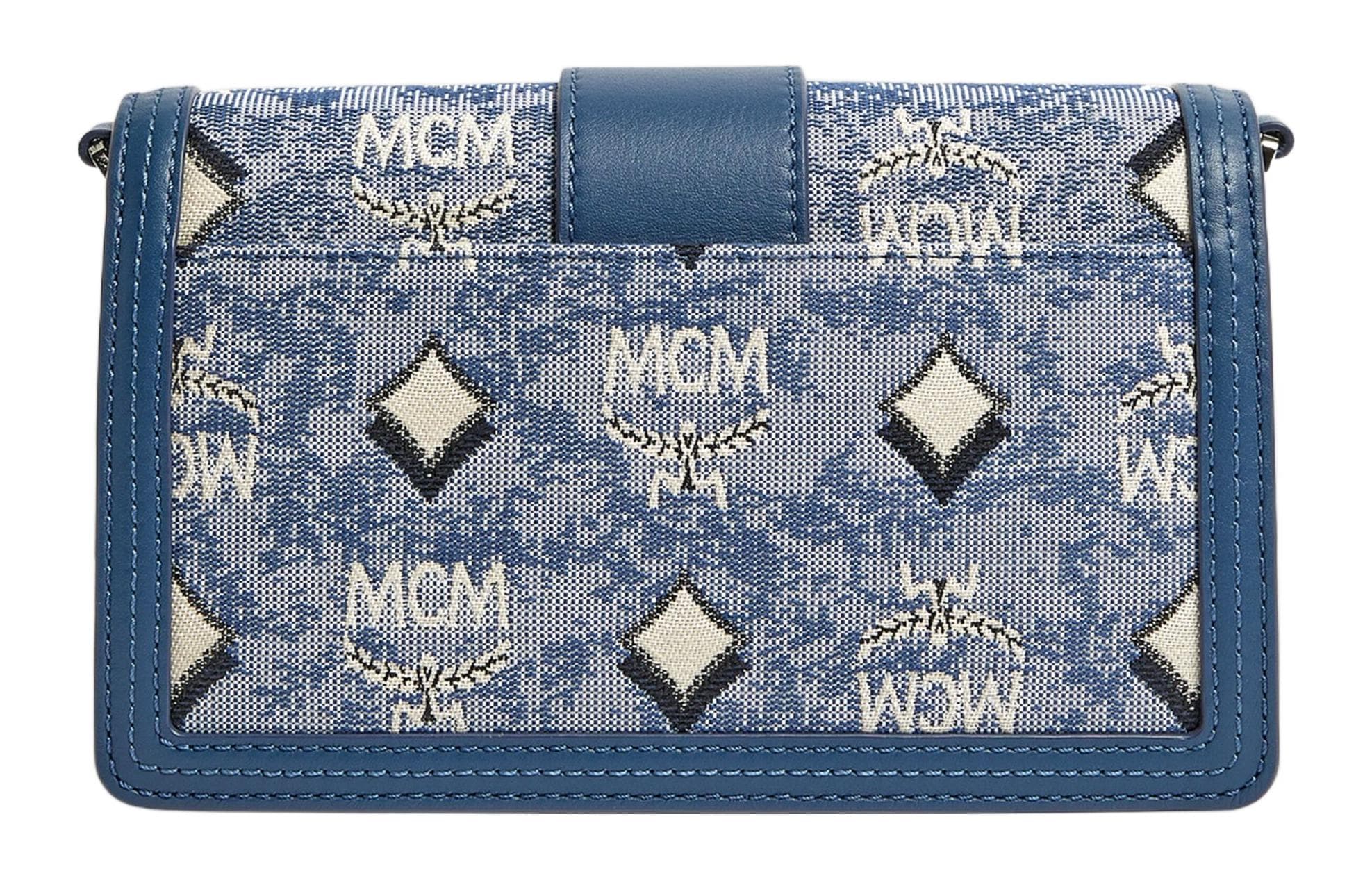 MCM Monogram Жаккардовая текстильная сумка через плечо, мини-сумка через плечо женская, синяя