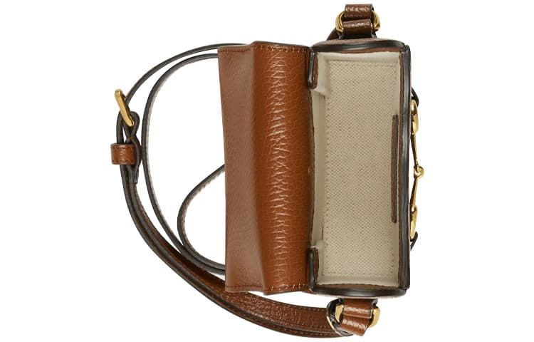 GUCCI Horsebit 1955 Logo Джинсовая мини-сумка для телефона Сумка на плечо Коробка Синий/Коричневый