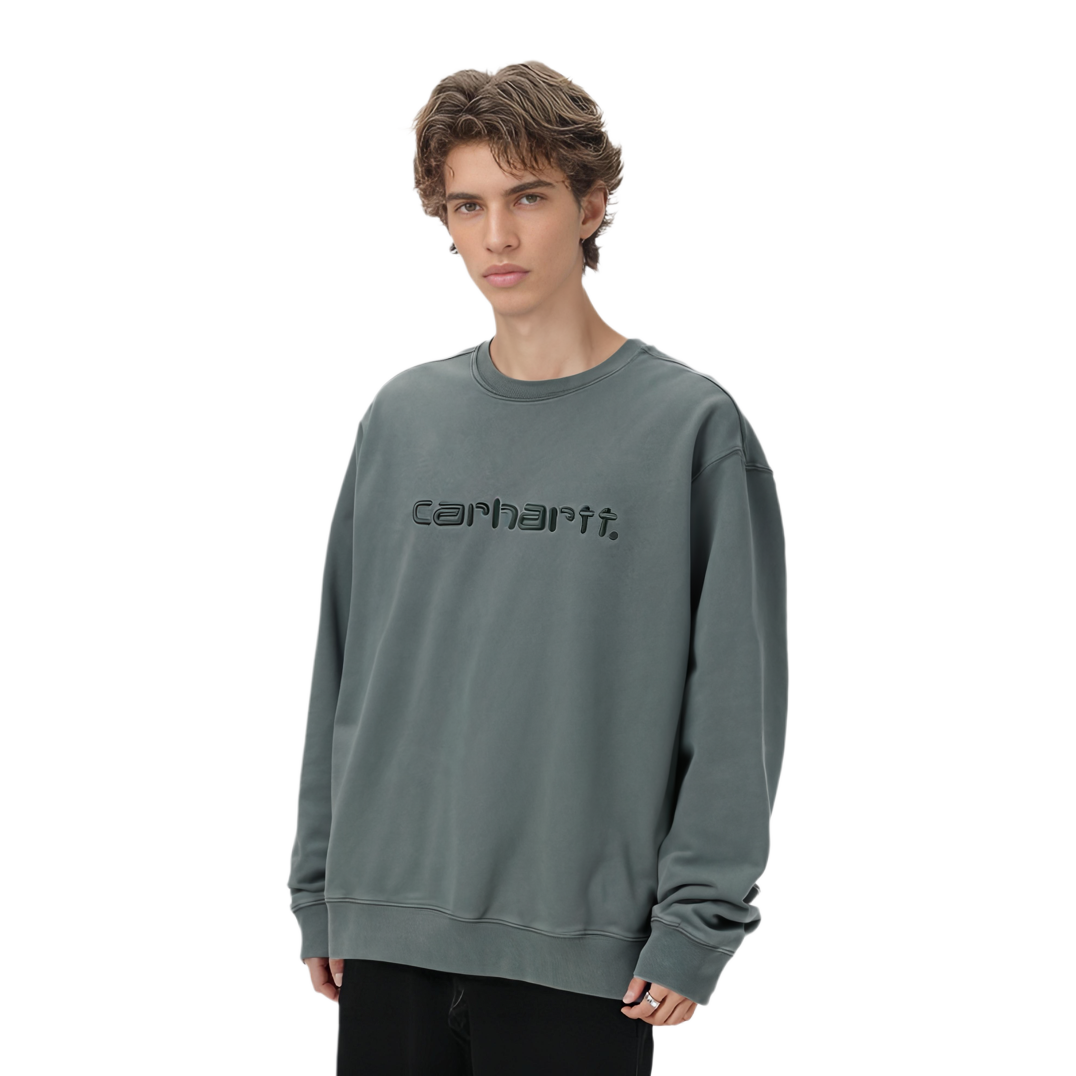 Толстовка Carhartt WIP мужская серо-зеленая