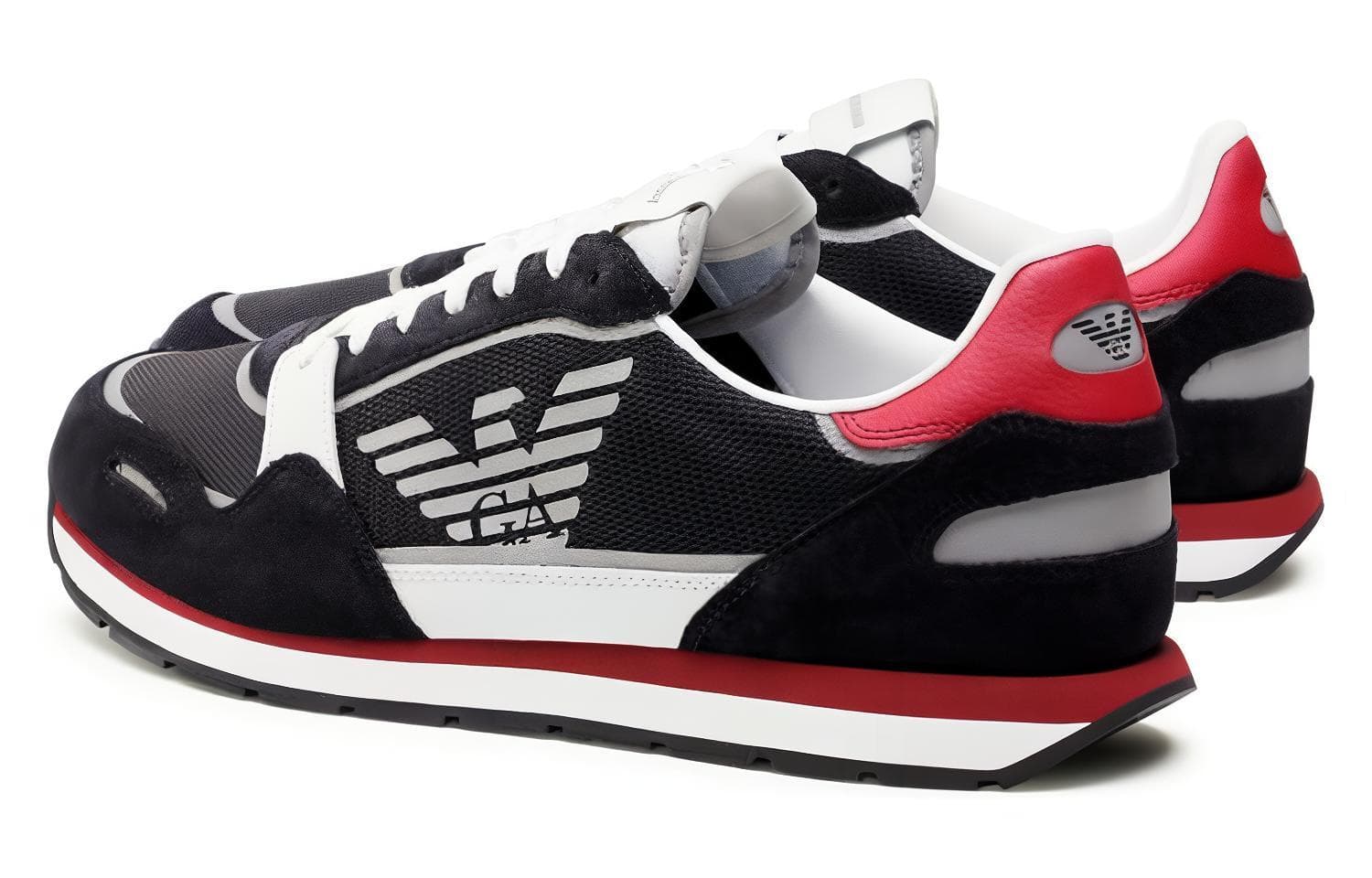 EMPORIO ARMANI Низкие повседневные туфли Мужские Черный Красный