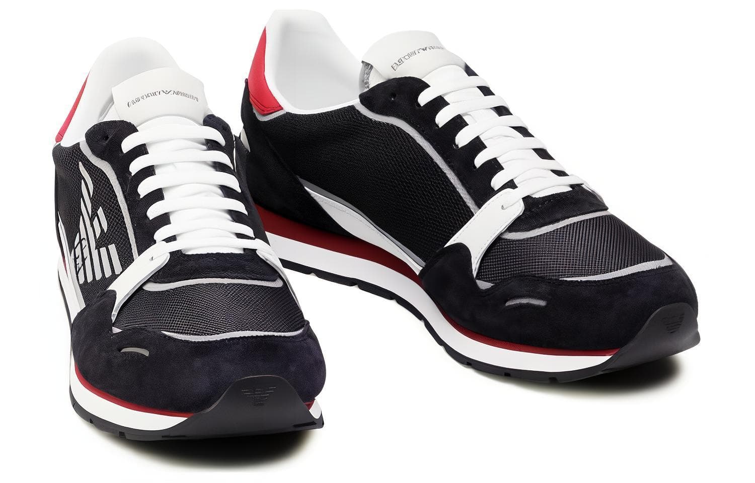 EMPORIO ARMANI Низкие повседневные туфли Мужские Черный Красный