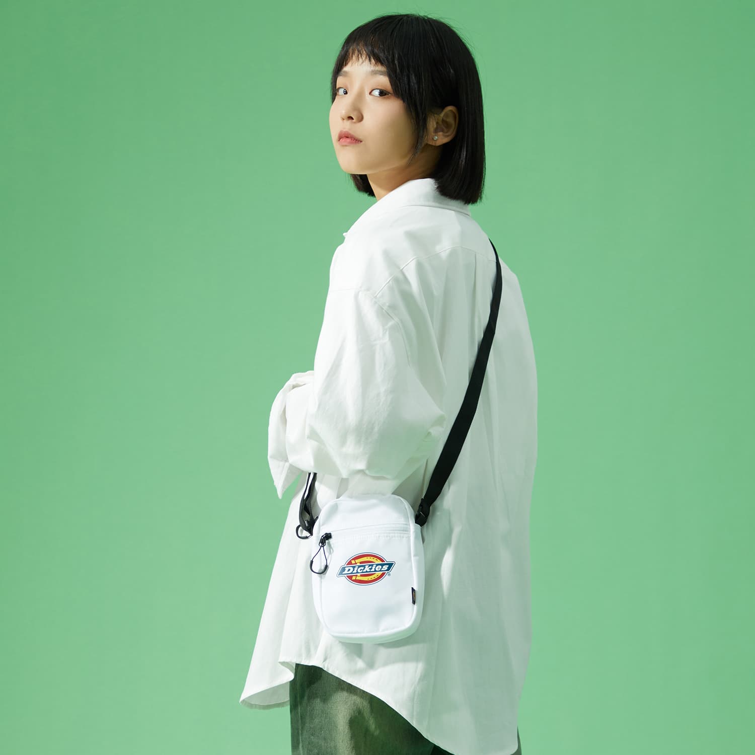 Сумка через плечо Dickies из полиэстера, сумка через плечо с чехлом для мобильного телефона унисекс, белая