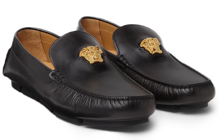 VERSACE Лоферы для водителей La Medusa, цвет «Черное золото»