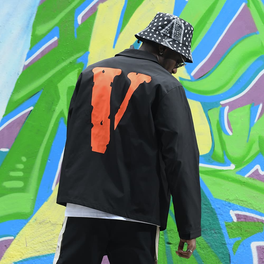 Куртка VLONE Осень Унисекс Черный Оранжевый