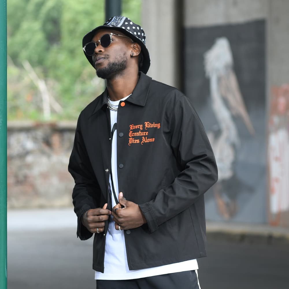 Куртка VLONE Осень Унисекс Черный Оранжевый