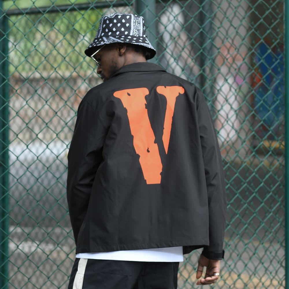 Куртка VLONE Осень Унисекс Черный Оранжевый