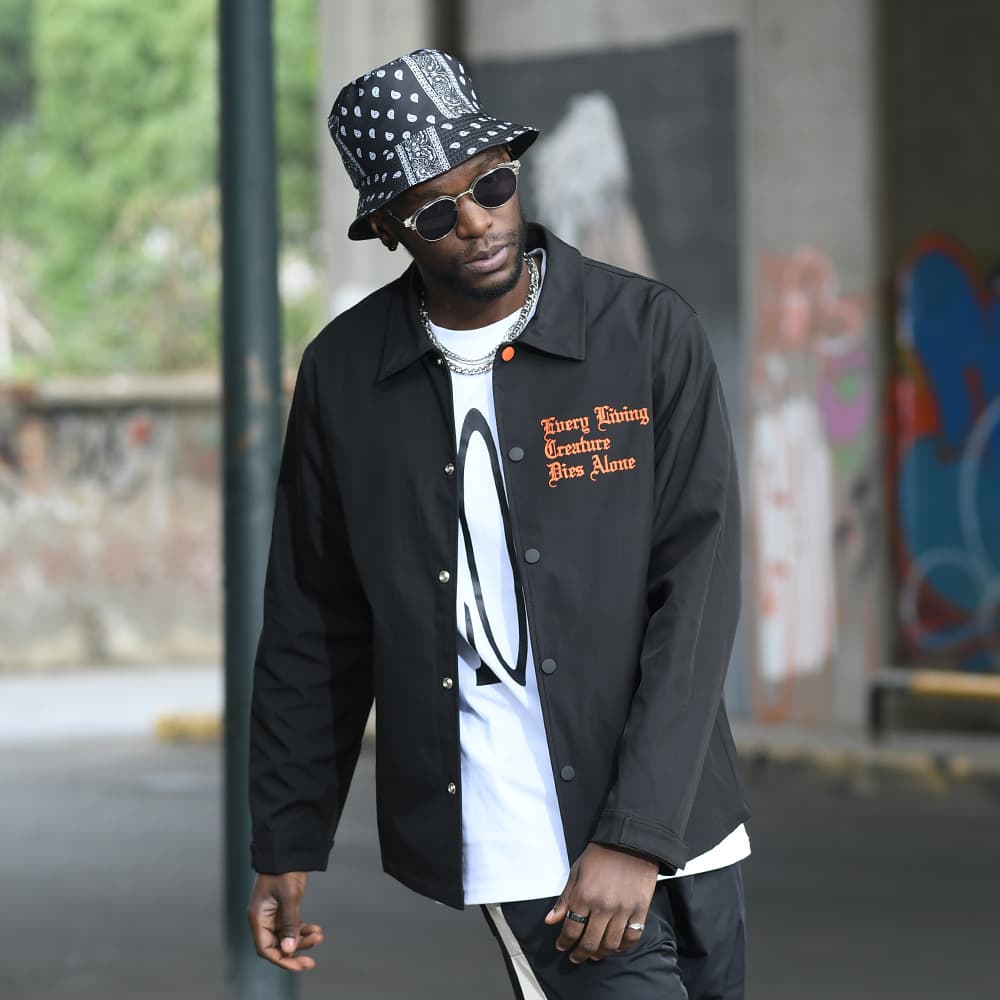 Куртка VLONE Осень Унисекс Черный Оранжевый