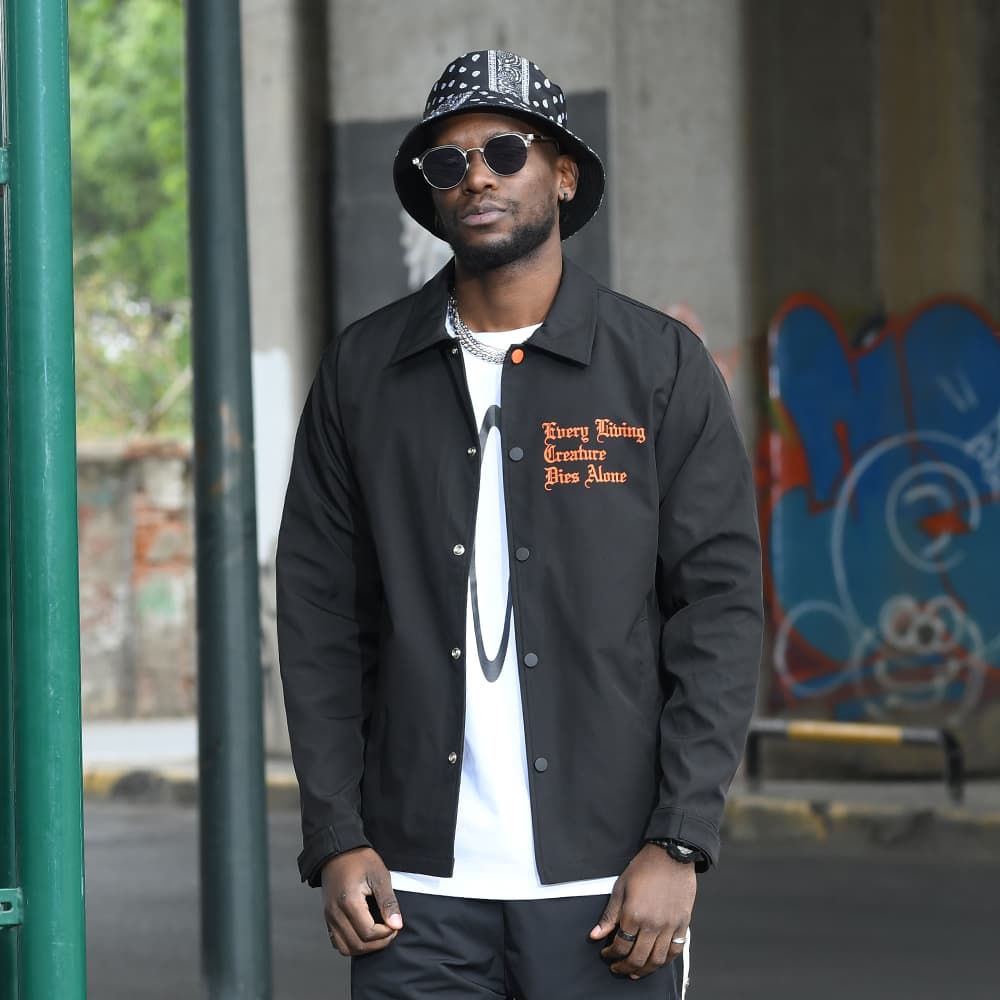 Куртка VLONE Осень Унисекс Черный Оранжевый