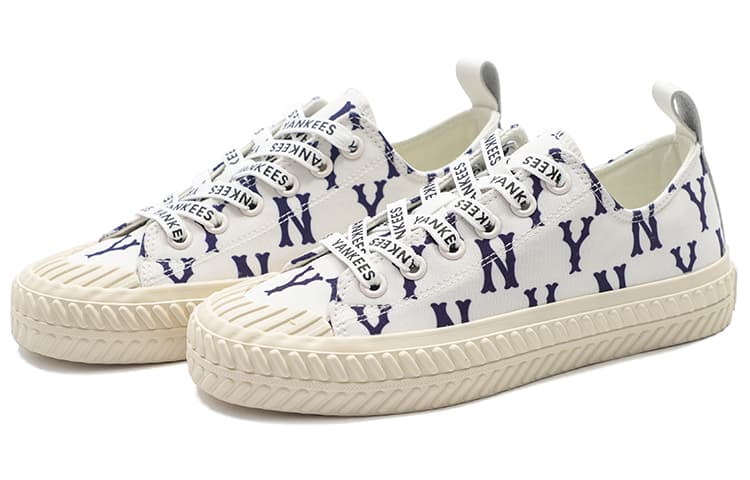 Износостойкие и легкие парусиновые туфли с низким берцем MLB Playball Monogram, унисекс, белые