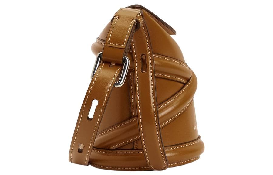 Alexander McQueen Сумка-ведро из гладкой коровьей кожи, сумка через плечо, сумка через плечо женская коричневая