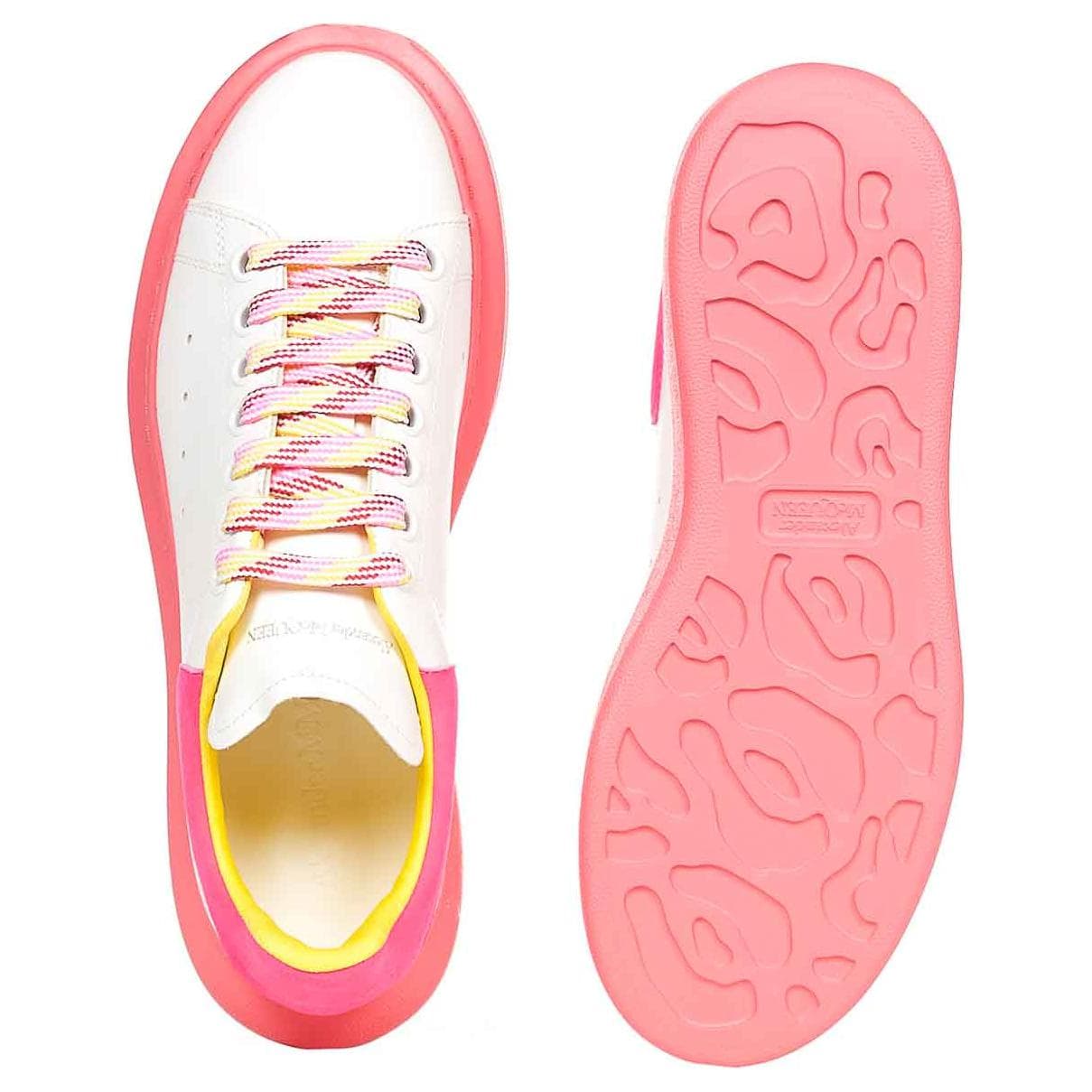 Кроссовки оверсайз Alexander McQueen 'Белый Розовый Желтый' Женские